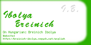ibolya breinich business card